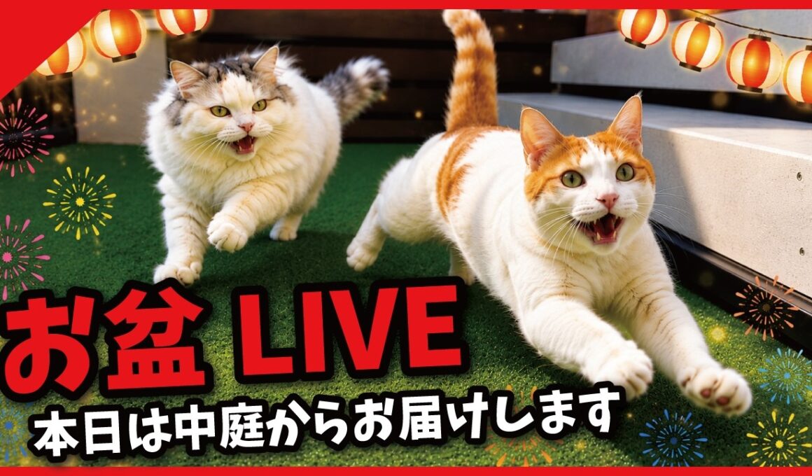 つくし生配信中にプール落ちたらアカンで！お盆ライブ開催！！
