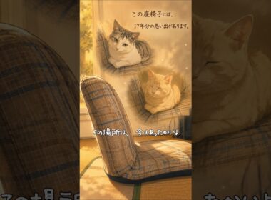 17年愛した猫が残した座椅子に今は保護猫が座ってます【受け継がれるもの】#shorts #cat #猫