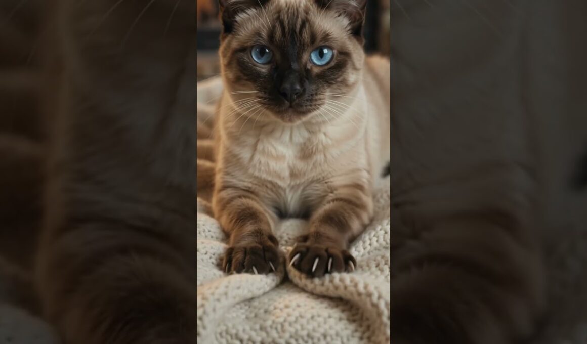 【癒し】暖炉の前でふみふみするシャム猫🐱