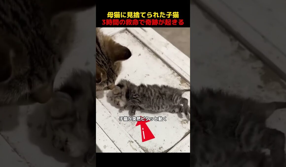 母猫に見捨てられた子猫、3時間の救命で奇跡が起きる！#shorts   #動物 #ペット