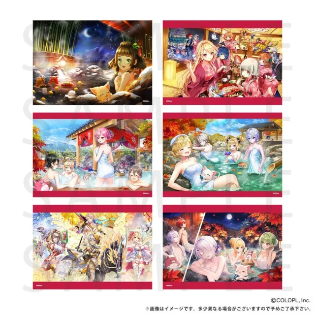 白猫温泉物語のキャラクターが描かれたB2布ポスター6種