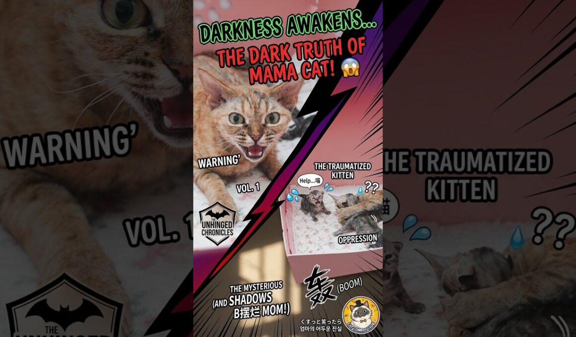 DARKNESS AWAKENS... 🦇 The Dark Truth Of Mama Cat! 🙀 #DevonRex #Shorts #DarkHumor #cat #kitten