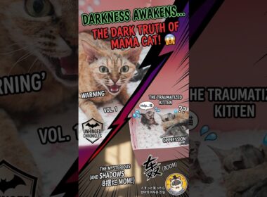 DARKNESS AWAKENS... 🦇 The Dark Truth Of Mama Cat! 🙀 #DevonRex #Shorts #DarkHumor #cat #kitten