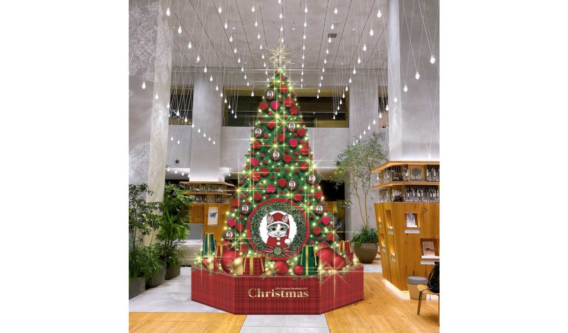 【玉川高島屋S.C.】クリスマス・イルミネーション情報　ヒグチユウコ氏の“猫”のイラストをモチーフにした高さ約4.5mのクリスマスツリーが登場！ | 東神開発株式会社