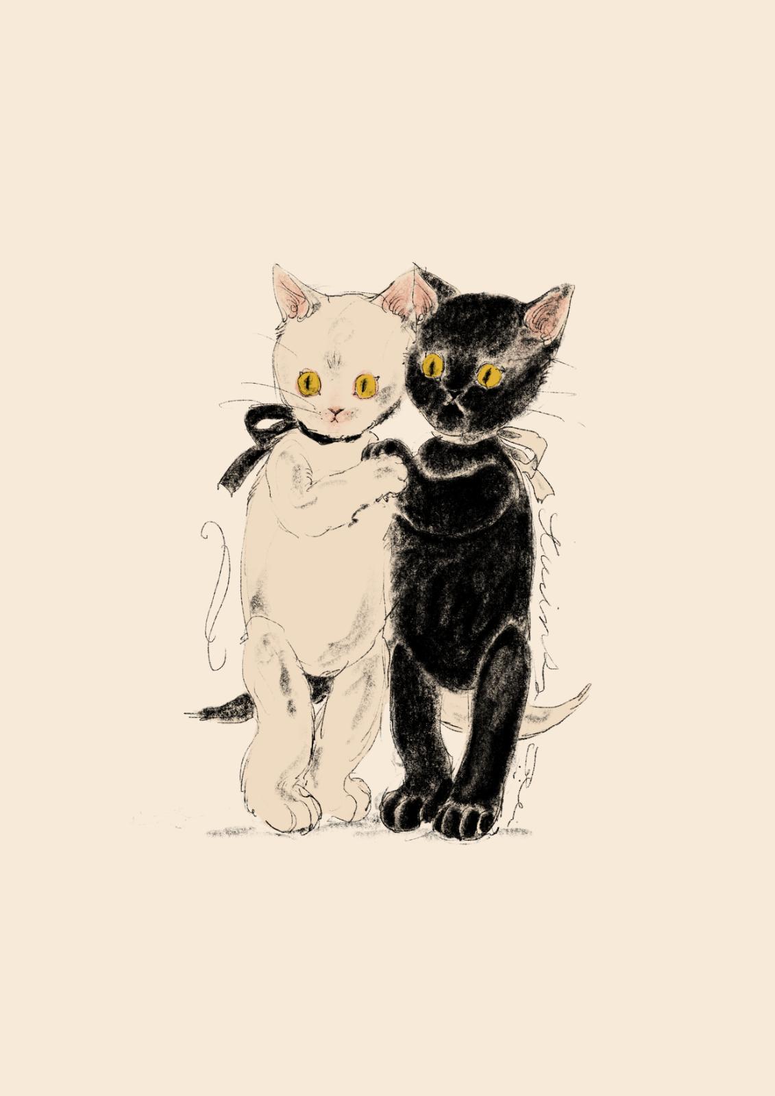 くらはしれい「黒猫＆白猫」“ふわふわ”ルームウェアやリボン付きナイトドレス、ナルエーとコラボ｜写真8