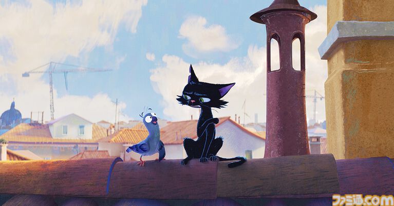 『水の都のネロ』はぐれ者の黒猫の物語を描くディズニー&ピクサー最新作が2027年3月19日に公開。新キャラ・鳩の姿が描かれた場面写真も解禁