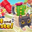 『Cat and Paste!』キービジュアル。ハンマーを持つハンターと、物に化けたネコたち